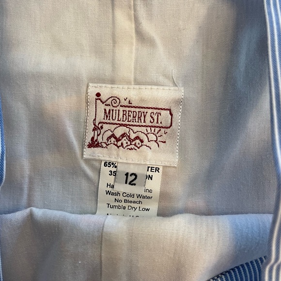 Mulberry Street Embroidered Train Overalls 12 month - Picture 3 of 4